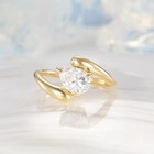2 30ct Pear Cut Simulated Diamond  Women s Bypass Ring In 14k Yellow Gold Plated