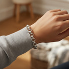 Arte D argento Sterling 7-1 4  Bold Rolo Link Bracelet  34g