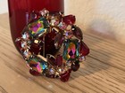 Vintage Watermelon Emerald Cut Brooch  Bracelet   Earrings   Please Read History
