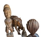 Big Lot Of Coins  African Tribal Carved Figure  A Wood Carved Elephant    more