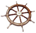 Ship Wheel 42  Wooden Anchor   Strips With Brass Handles Wall Decor Gift