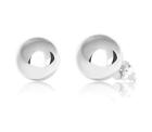 14k Solid Yellow white Gold Ball Stud Earrings- Pure Gold 3mm To 11mm