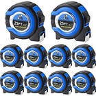 10 Pack 25ft Steel Tape Measure With Fractions  Retractable Easy Read Ruler