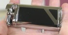 Vintage Black Enamel   Chrome Art Deco Stripe Butane Lighter