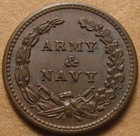 1863 Patriotic Civil War Token - Fuld 11 298a Nice Unc - Liberty   Army   Navy