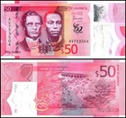 Jamaica 50 Dollars  2022  P-96  Unc  Commemorative  Polymer X 100 Pcs Bundle