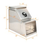 25 x28 x15  Aluminum Side Mount Semi Truck Tool Box Saddle Step Open Wide Design