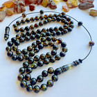 Natural Baltic Amber 41g  Islamic Prayer Rosary 9 Mm Black Color 99 Beads Tesbih