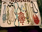 Extra Large Lot Of Vintage Colorful Necklaces Top Quality Excellent