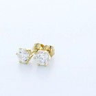 Stud Earrings Solid 14k Yellow Gold Classic Round 0 97 Ct Natural Diamond H Si1