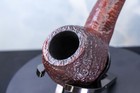 London Basket Pipe Danish Style Bent Brandy Shape Rusticated Dark Chestnut