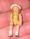 Vintage Miniature Dollhouse Enamel Metal Girl Doll With Riveted Moveable Joints