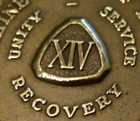 Alcoholics Anonymous Aa 14 Year Month  Bronze Medallion Token Chip Coin Sobriety