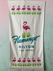 Nos Vintage Rare Las Vegas Flamingo Hilton Casino Nevada Beach Pool Towel Pink