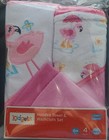Nwt Kidgets Baby Bath Hooded Towel   Washcloth Set 4 Pc  Black And  Pink New 