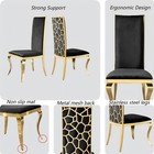 2 Pieces Modern Chenille Kitchen Chairs With Black Fabirc Dining Chair