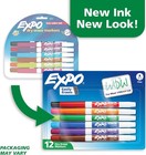 Expo Low Odor Dry Erase Markers Fine Tip Assorted Colors 12 Pack