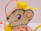 Vintage Fisher Price Pull Toy Merry Mousewife Mouse 1962
