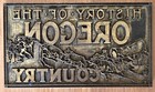 Vtg Antique Brass Lot Of 2 History Of The Oregon Country Printing Press Plate
