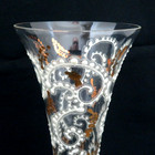 Antique 19th Century Moser Bohemian Glass Trumpet Vase W  Enamel   Gilt   2