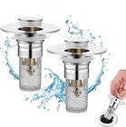 2 Pack Bathroom Sink Stopper Hair Catcher  Bathroom Pop Up Sink Drain Filter