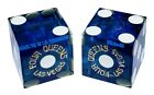 Four Queens Las Vegas Casino Craps Dice Blue Polished Matching Serial  s   Pouch