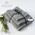 Trueloom Essential Steel Gray Towel Set 500gsm 6-pack Cotton Bath  Hand   Wash