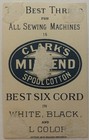 Antique Clark s  mile-end  Spool Cotton Trade Card Best Six Cord Sewing Thread