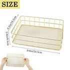Gold Wire Mesh Basket - Decorative Storage Tray For Kitchen Counter  