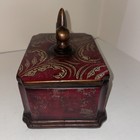 Hobby Lobby Resin Decorative Box With Lid Fleur-de-lis  Dk Red Gold Accents