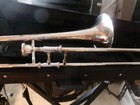 Holton Tr-401n Nickel Plated Trombone bb W nice Padded Case and Mp Just Serviced