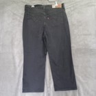 Levi s Ribcage Straight Ankle Jeans High Rise Washed Black Wash Button Fly 18w