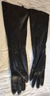 Genuine Leather Black Leather Opera Gloves With Perforations  Size L Euc
