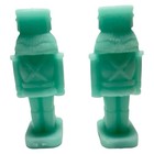 Vintage Set Of 2 Teal Blue Nutcracker Christmas Wax Candles 6  Figure Decoration
