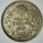 1919 Canada Silver Five Cent Coin Vf 5c Canadian Very Fine George V