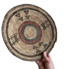 Vtg Native African Tribal Hand Woven Coil Basket Nigeria Geometric Pattern 12   