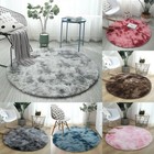 Shaggy Area Rug Tie Dye Round Carpet Anti-slip Rug Floor Mat 4 Sizes Bedroom
