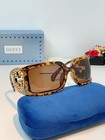 Gucci Women   s Oversized Square Sunglasses Tortoise Frame Brown Tinted