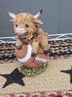 Highland Cows On The Grid Iron  Resin Trio Tabletop Decor Hannas Handiworks