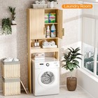  Over The Toilet Storage Cabinet With Fluted Doors  Mid Century Modern Bathroom 