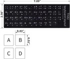 2pcs Thai-english Keyboard Letters Replacement Stickers - White Font On Thai