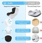 Memory Foam Seat Cushion W lumbar Support Pillow For Back   Sciatica Pain Relief