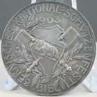 1903 Swiss Bern  biel  Cantonal Shooting Festival Medal Silver