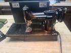 Vintage 1956 Singer 221 Featherweight Portable Sewing Machine W case   Access