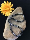 Mens Black Onyx Navajo Sterling Silver Bead Necklace 1743