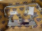 T s Workboard Faucet Wall Mount 8  Centers 12  Nozzle Chrome Pn B-1128  New