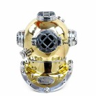 18  Brass Antique Style Deep Sea Scuba Mark V Us Navy Deep Diving Divers Helmet