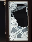 Pair Of Antique French Art Deco Etched Glass Doors Frosted Glass W pine Frames