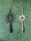  2  Antique Copper Bronze   Lightning Rod Sunburst Star Finial Patina Salvage