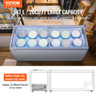 Vevor 20 Cu ft Commercial Ice Cream Display Case Gelato Dipping Freezer Cabinet